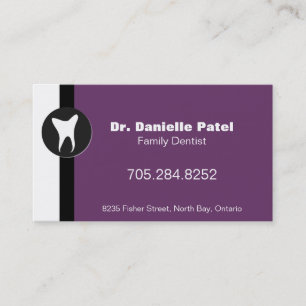 Family Dentist-Affärskortet - Tooth Silhouette Visitkort