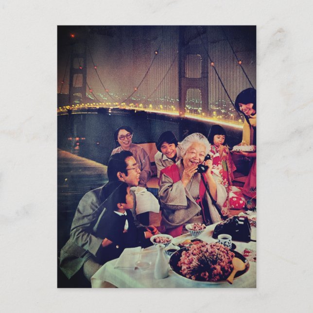 Family Dining at the Bridge Vykort (Framsida)