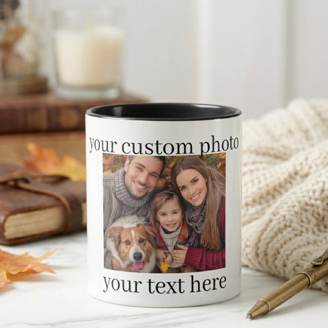 Family & Dog Photo Mug Personalized Gift Mugg (Skapare uppladdad)