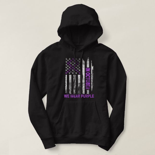 Family Domestic Violence Awareness Purple Ribbon Hoodie (Design framsida)
