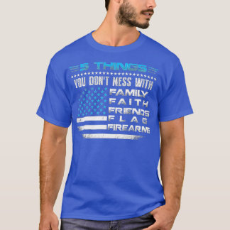 Family Faith Friends Flagga Firearms American Flag T Shirt