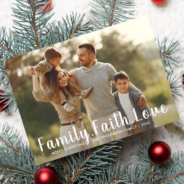 Family Faith Kärlek God jul Large Photo Julkort