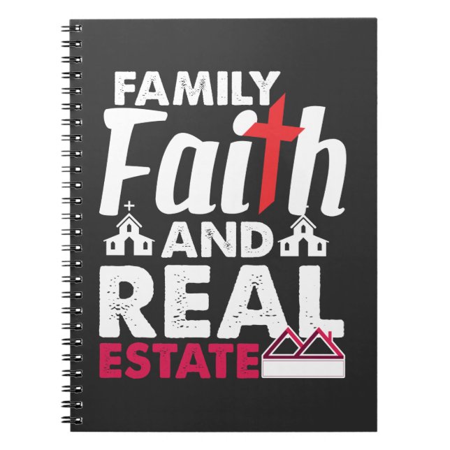 Family Faith Real Gods Investor Egendom Realtor Anteckningsbok (Framsidan)