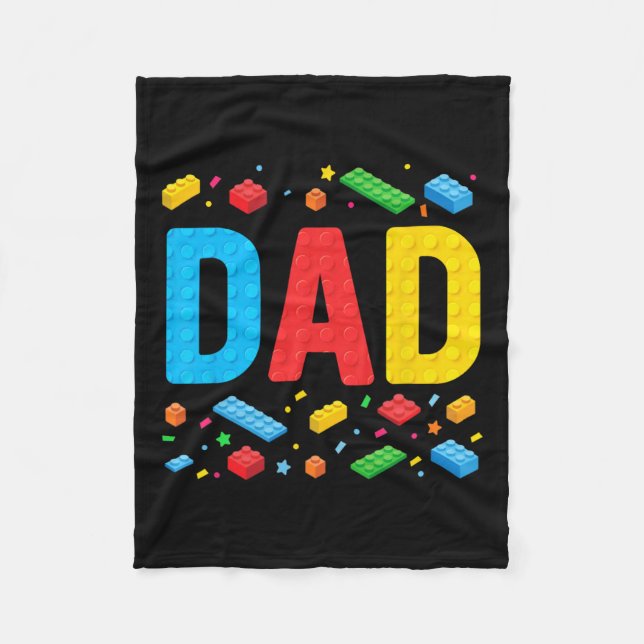 Family Fathe för Master Builder Bygger Bricks Bloc Fleecefilt (Framsidan)