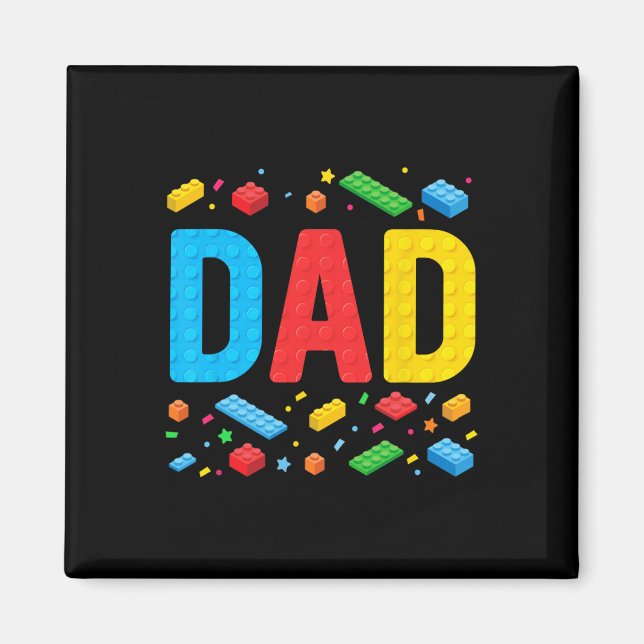 Family Fathe för Master Builder Bygger Bricks Bloc Magnet (Framsidan)