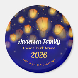 Family Floating Lanterns Theme Park Vacation Magnet
