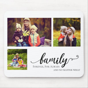 Family Forever 3 fotokollage med sött citattecken Musmatta