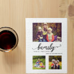 Family Forever Sweet Quote Calligraphy Collage Pussel<br><div class="desc">Familjeteckensnitt för alltid sött citat i handskrift och kalligrafi av stil. Lägg till dina egna foton i det här söta 3 fotofamiljens pussel.</div>