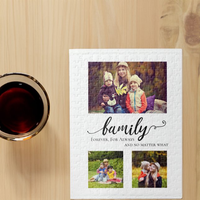 Family Forever Sweet Quote Calligraphy Collage Pussel (Skapare uppladdad)