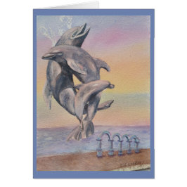 FAMILY FRIENDLY DOLPHIN STATUE HÄLSNINGSKORT