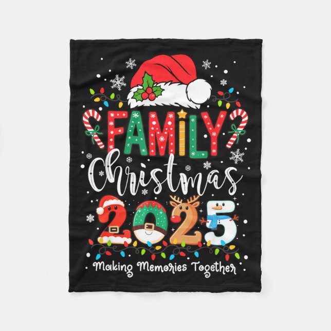 Family Funny Christmas Matching 2025 Santa Tee Paj Fleecefilt (Framsidan)
