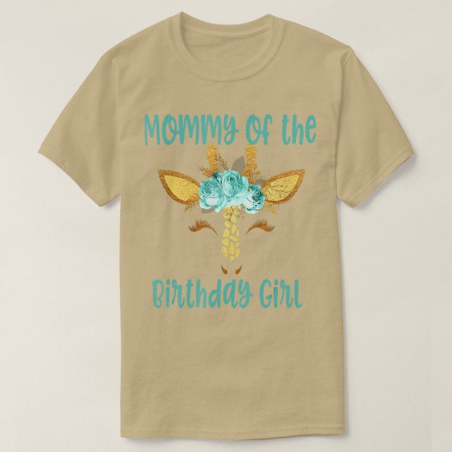 Family Giraffe  Mommy of Birthday Girl  Mom  T Shirt (Design framsida)