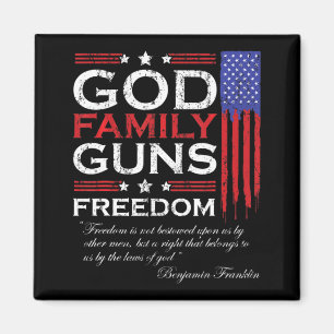 FAMILY GOD GUNS OCH FRIEDOM CHRISTIAN MAGA TRUMP MAGNET