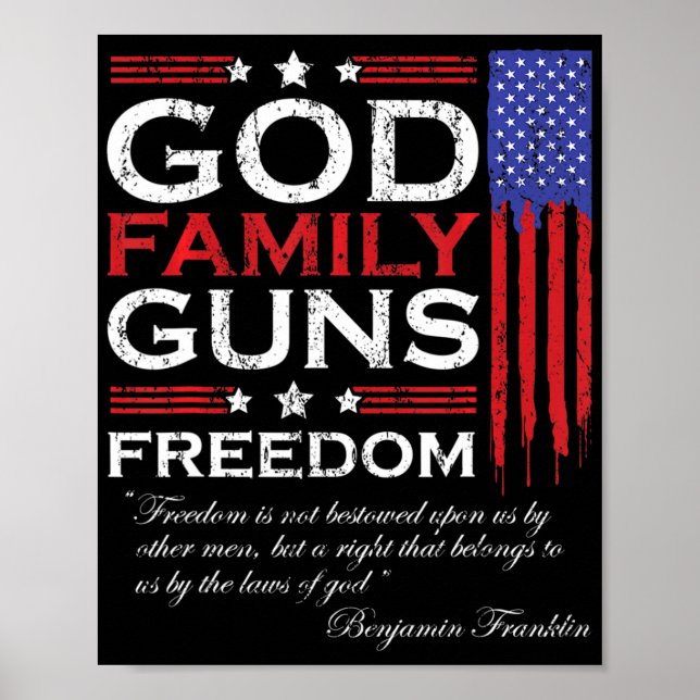 FAMILY GOD GUNS OCH FRIEDOM CHRISTIAN MAGA TRUMP POSTER (Framsidan)