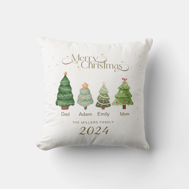 Family God jul Gift, Personlig Family Kudde (Framsida)