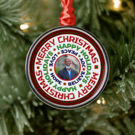 Family God jul Helgdag Photo Personalize Julgransprydnad Metall