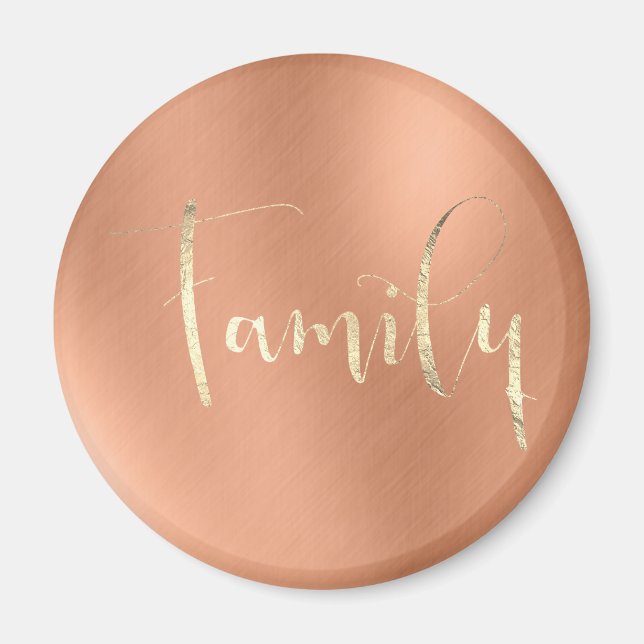 Family Golden Script Rosa Copper Home Planning Magnet (Framsidan)