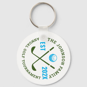 Family Golf Tournament Logotyp av Anpassningsbar Nyckelring