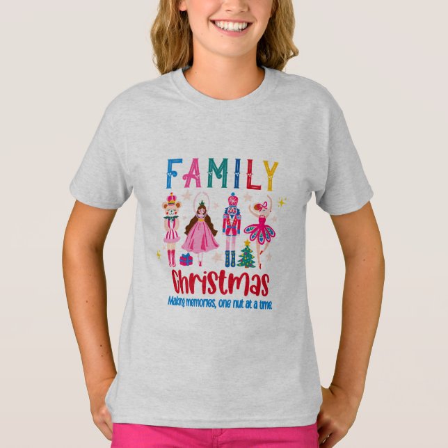Family Group Funny Christmas , Nutcracker Ballet T Shirt (Framsida)