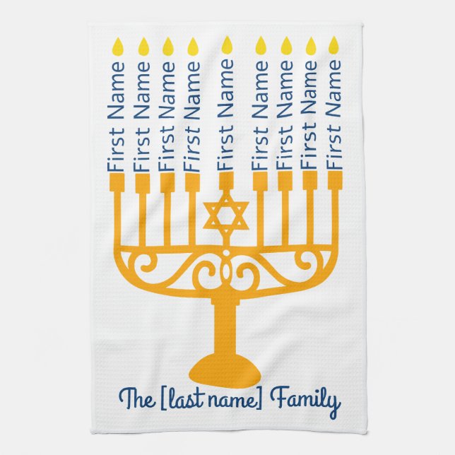 Family Hanukkah Kitchen Towel Kökshandduk (Vertikal)