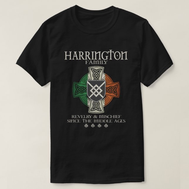 Family Harrington arm Ireland Irish Celtic kor T Shirt (Design framsida)