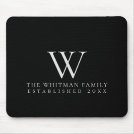 Family Home Monogram Elegant Black Musmatta