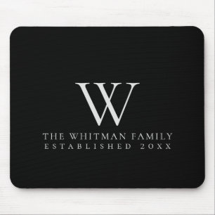 Family Home Monogram Elegant Black Musmatta