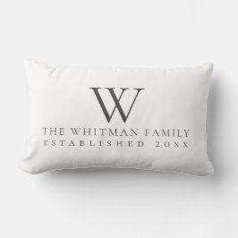 Family Home Monogram White Lumbarkudde