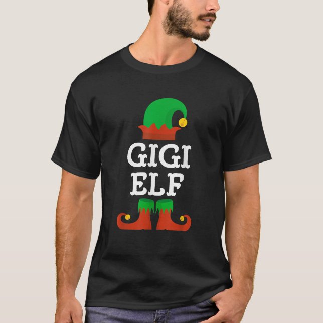 Family I m The Gigi Elf Christmas Matching Pajama  T Shirt (Framsida)