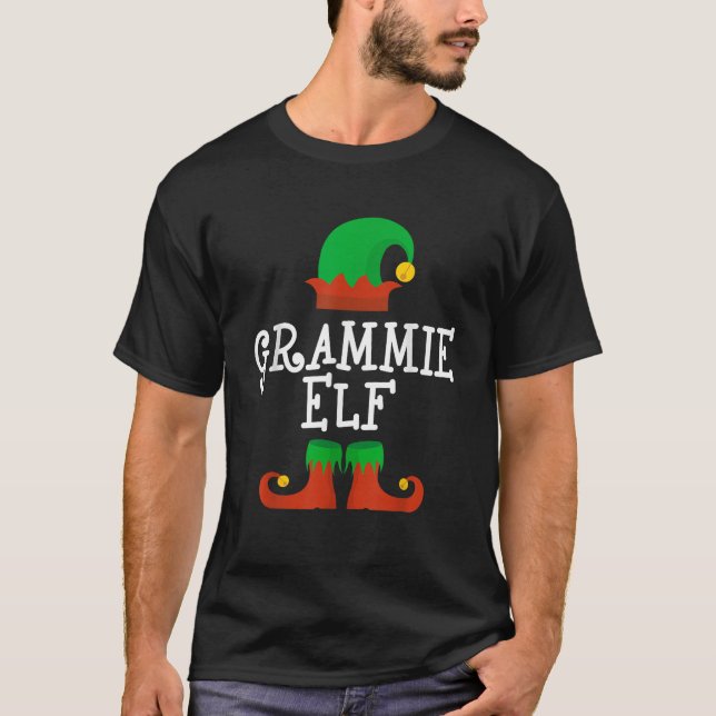 Family I m The Grammie Elf Christmas Matching Paja T Shirt (Framsida)
