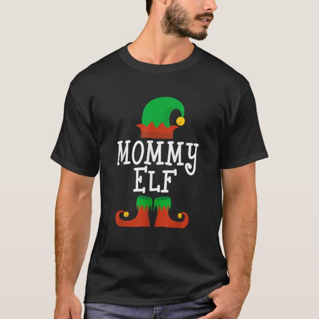 Family I m The Mommy Elf Christmas Matching Pajama T Shirt (Framsida)