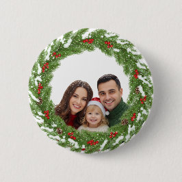 Family in the Snow Button – Cute Christmas Family  Knapp