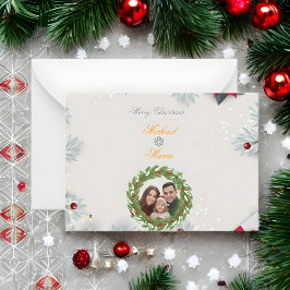 Family in the Snow Letter – Christmas Greeting  Anteckningskort