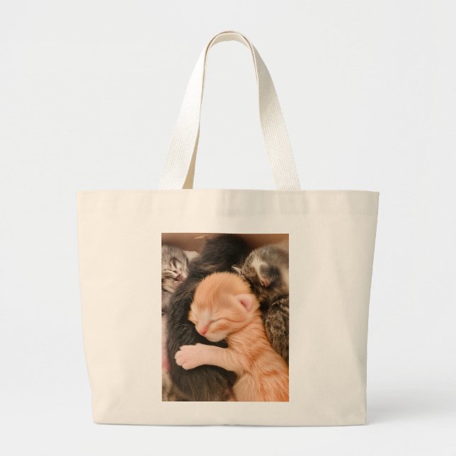Family Is Everything, Kitten Tote Bag Jumbo Tygkasse (Framsidan)