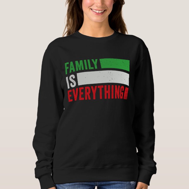 Family is Everything Proud Italian Pride Heart Ita T Shirt (Framsida)