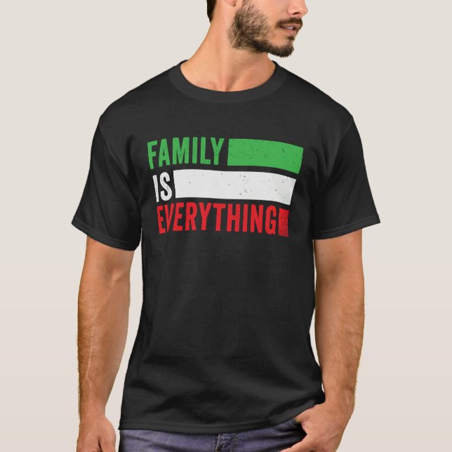 Family is Everything Proud Italian Pride Heart Ita T Shirt (Framsida)