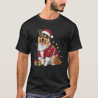Family Julafton Lighting Santa Norsk Elkhound Hund T Shirt