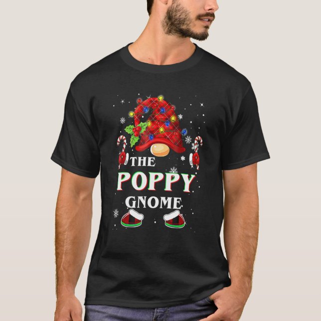 Family Julafton Pajama Poppy Gnome Buffalo Play Ma T Shirt (Framsida)