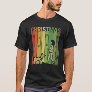Family Julafton Pajamas Matching Retro Hund Traine T Shirt