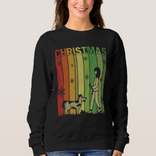 Family Julafton Pajamas Matching Retro Hund Traine T Shirt