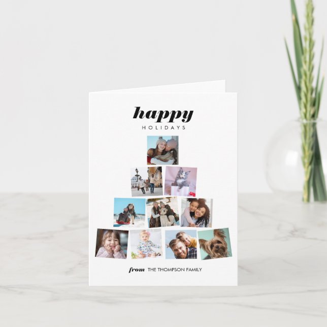 Family Julgran fotokollage Helgdag Kort (Framsida)