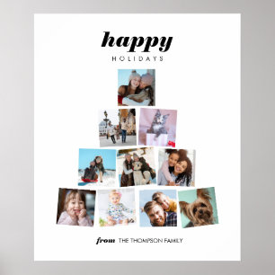 Family Julgran fotokollage Helgdag Poster