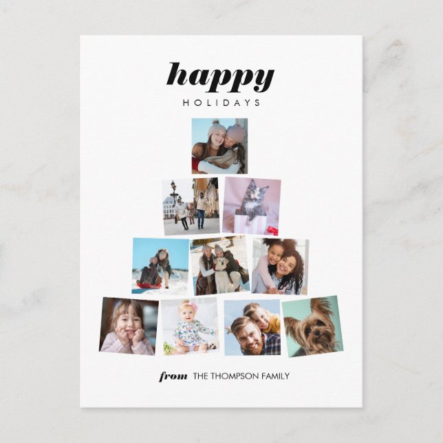 Family Julgran fotokollage Helgdag Vykort (Framsida)