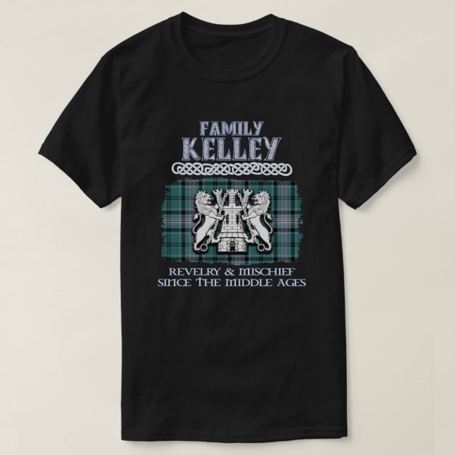 Family Kelley vapensköld Scottish klans Scottish S T Shirt (Design framsida)