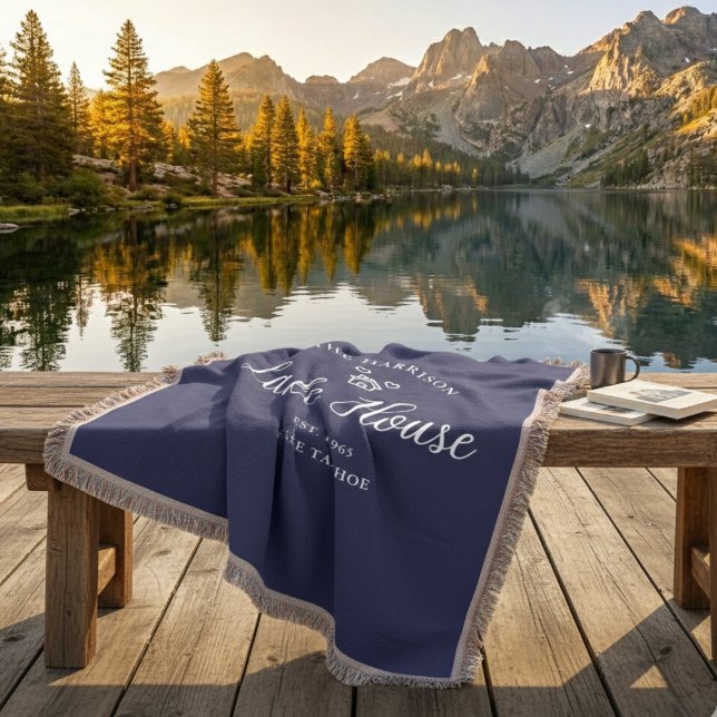 Family Lake House Coastal Custom Decor Filt (Skapare uppladdad)