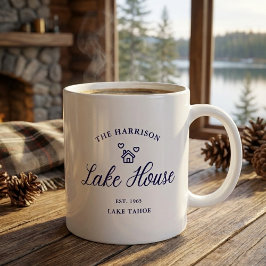Family Lake House Coastal Custom Decor Kaffemugg
