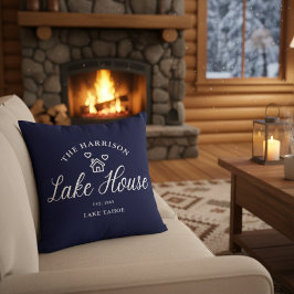 Family Lake House Coastal Custom Decor Kudde