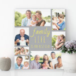 Family Life-citat 7 Photo Collage Grått och Gult Canvastryck<br><div class="desc">Skapa din egen inslagna arbetsyta i trendig grått och gult (redigerbar) med 7 av dina favoritfoton. Utformningen har familjeferittot "familjeliv är det bästa livet" som skrivs i avslappnad-skript och typsnitt för smala. Fotomallen är inställd för att visning bilder i ett fotomaket med liggande format, kvadratiska format och porträtt. Du kan...</div>