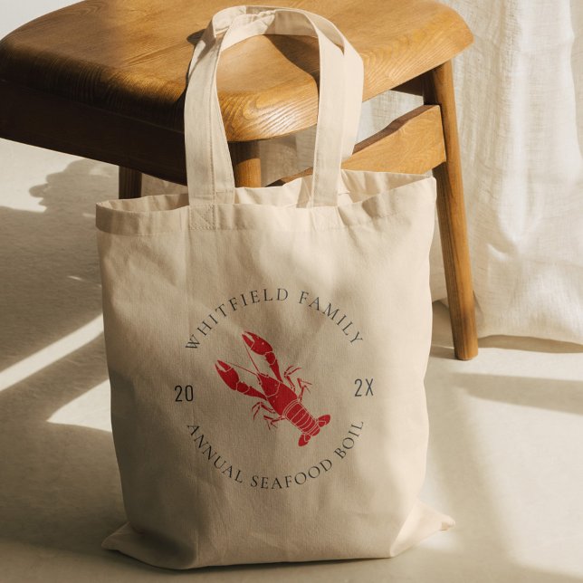 Family Lobster Boil Summer Seafood Party Tygkasse (Family Lobster Boil Summer Seafood Party Tote Bag)