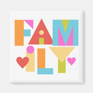 FAMILY Magnet - Färg Block Brev-Anpassningsbar BG